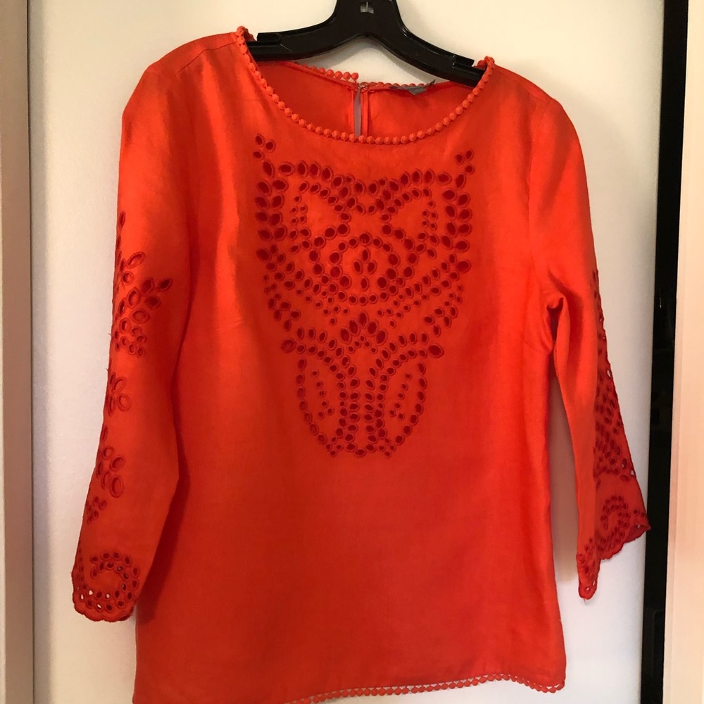 Neiman Marcus Linen Eyelet Tunic LIKE NEW.